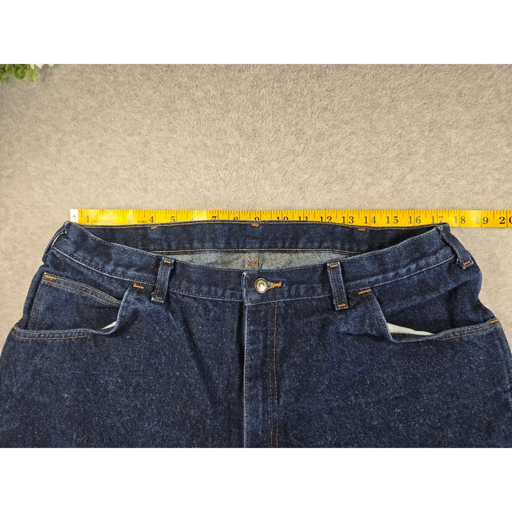 Key Industries Mens Vintage Dark Wash Denim Workwear Jeans 40x32 - Picture 10 of 16